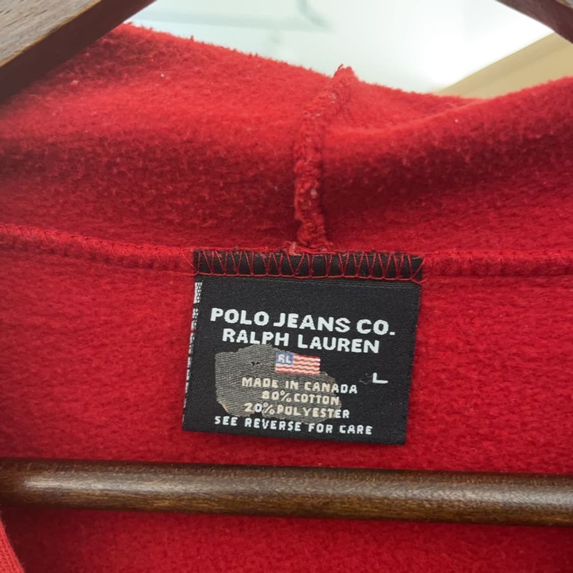 폴로 랄프로렌 올드스쿨 빈티지 빅사이즈 오버핏 후드티 L C08651 상품이미지5