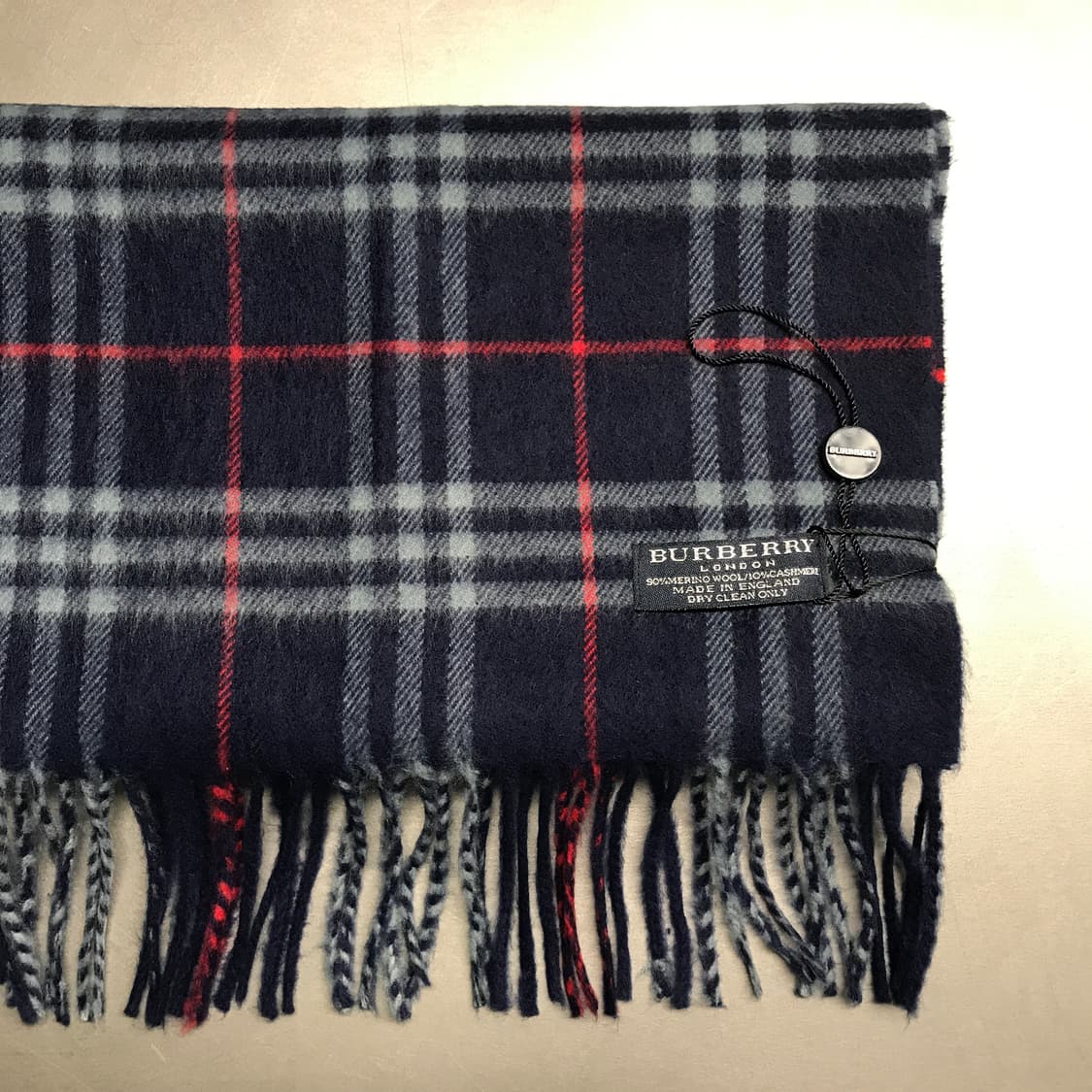버버리 정품 메리노/캐시미어 머플러 네이비 상품이미지3