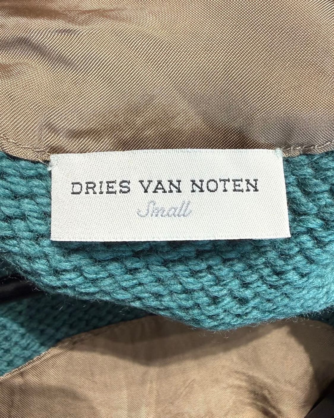 드리스 반 노튼 그린블루 메리노 울 백 지퍼 니트 베스트 상품이미지8