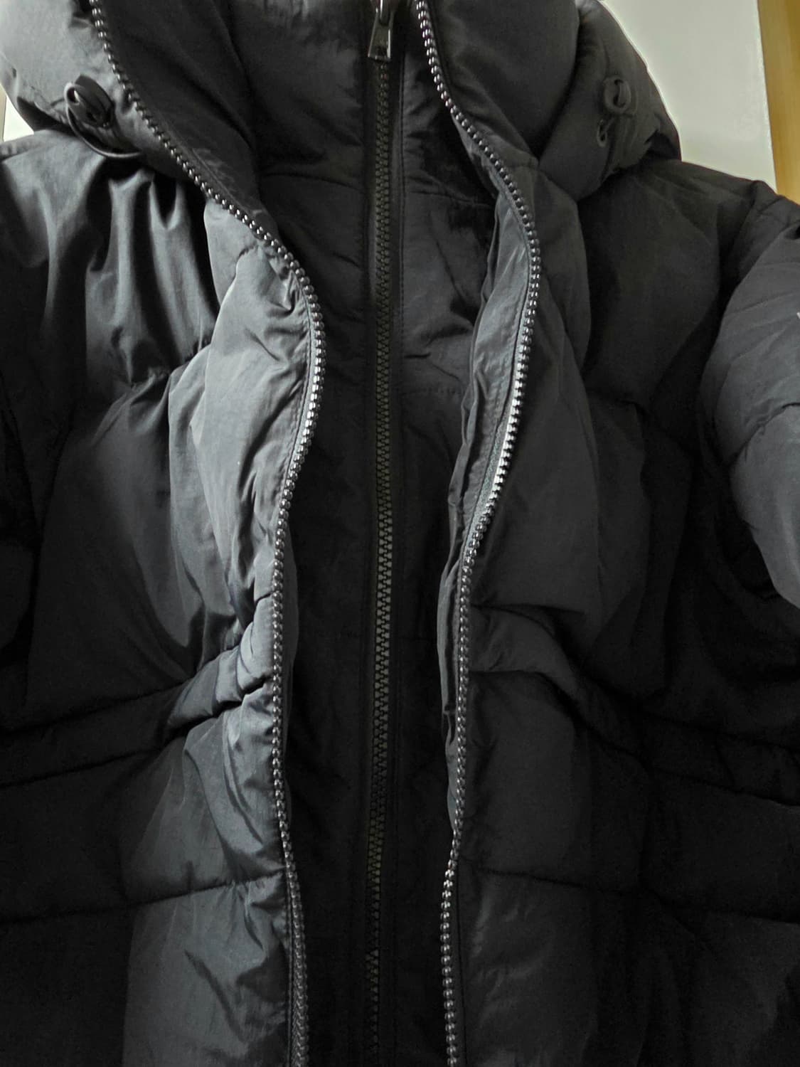 알로 블랙  이중지퍼 웰론 패딩 점퍼 상품이미지5