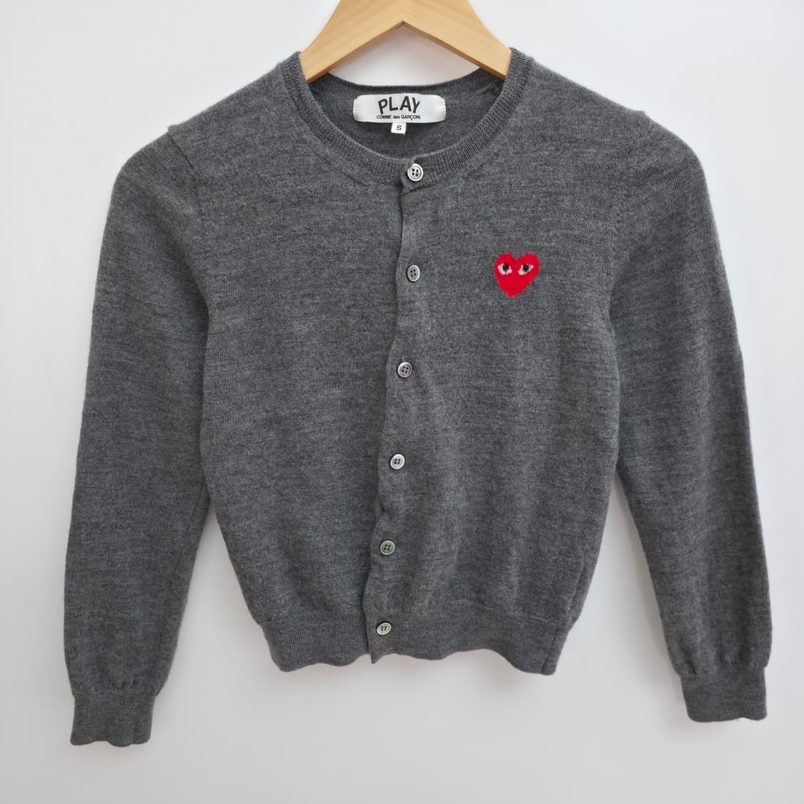 [XS] 꼼데가르송 그레이 울 가디건 상품이미지1