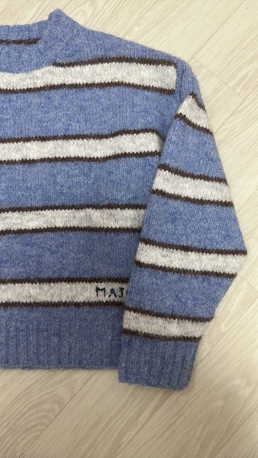 마조팩토리 폴라 스트라이프 니트 스카이블루 상품이미지5
