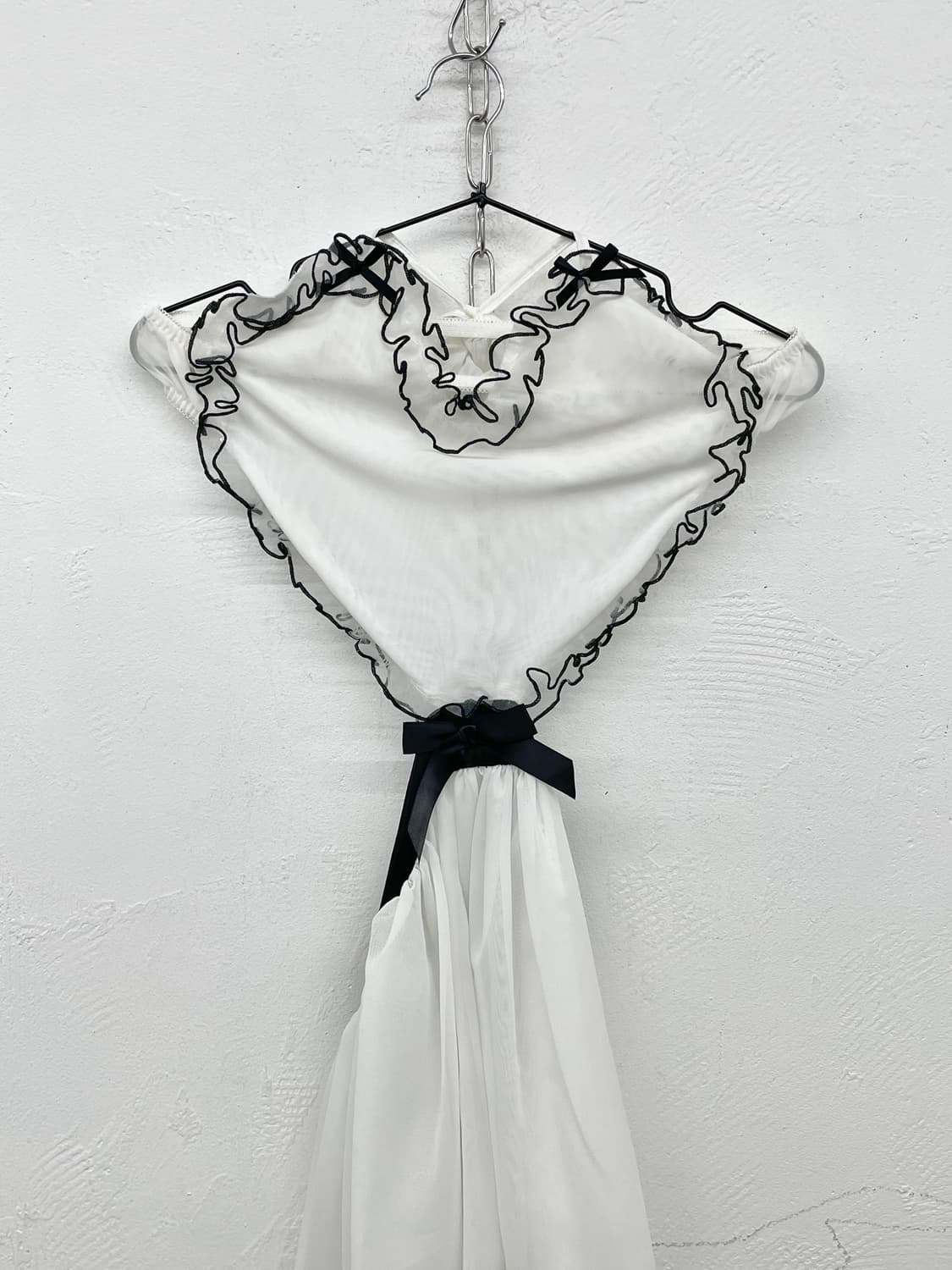 갸루 메이드 하트 레이스 슬립 상품이미지5