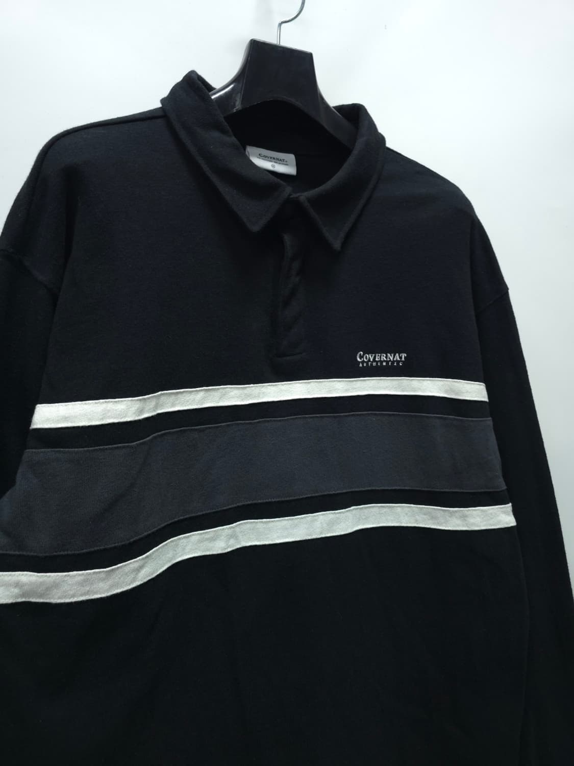 커버낫 스트라이프 배색 카라 맨투맨 (M사이즈) 상품이미지5