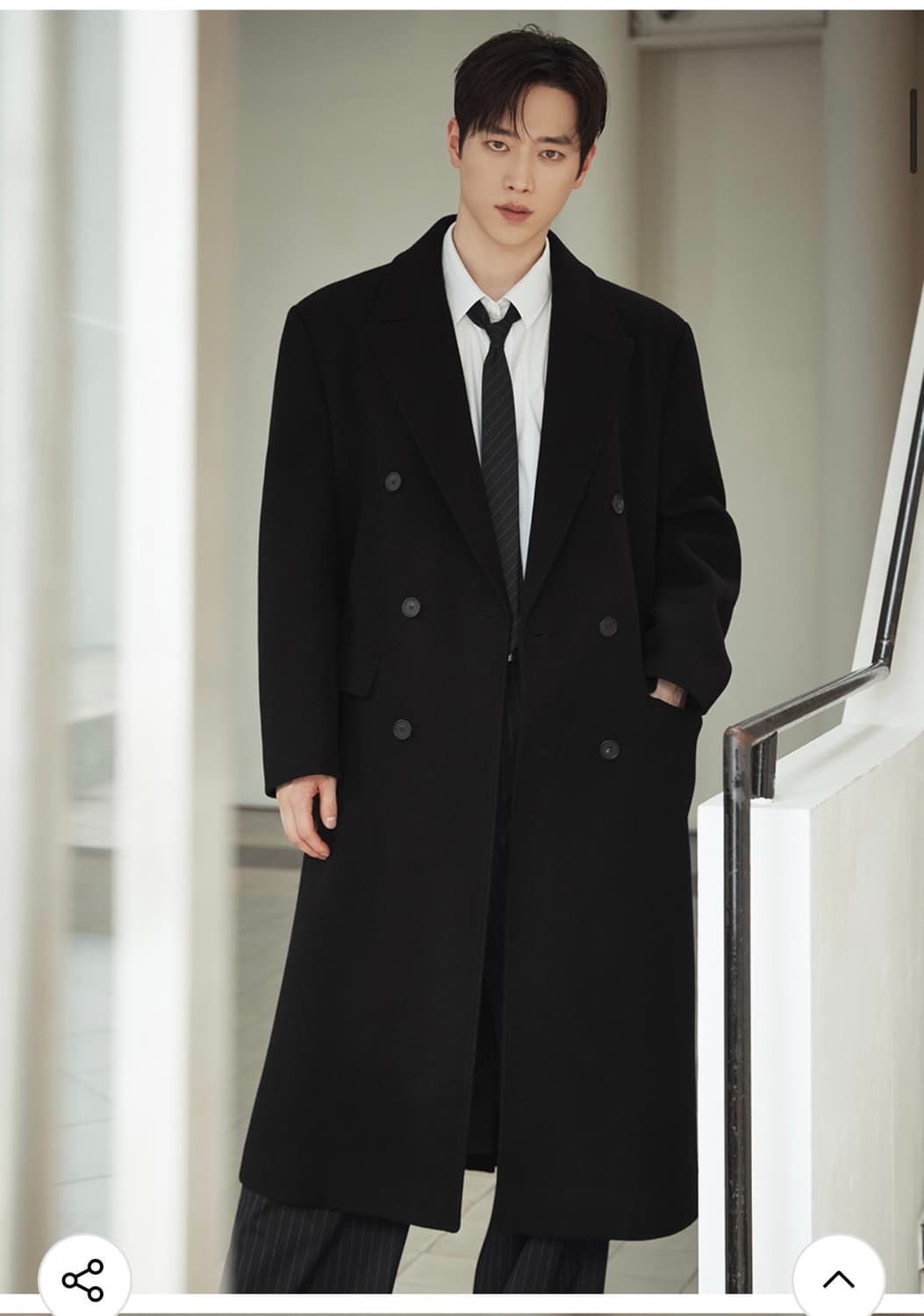 (새상품)(XL) 드로우핏 프리미어 울 맥시 더블 체스터 코트 상품이미지4