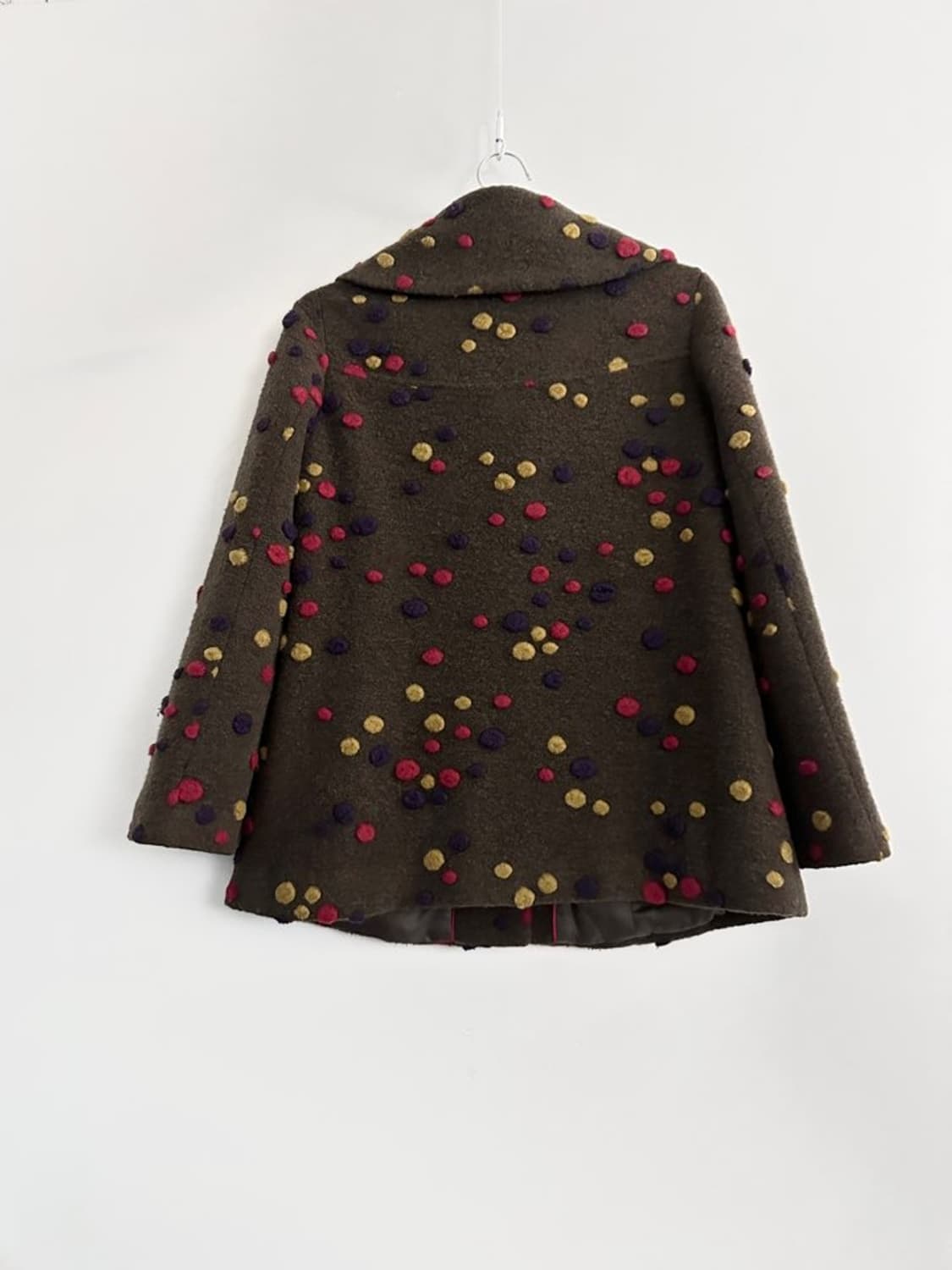 Pom pom trimming coat / khaki 상품이미지4