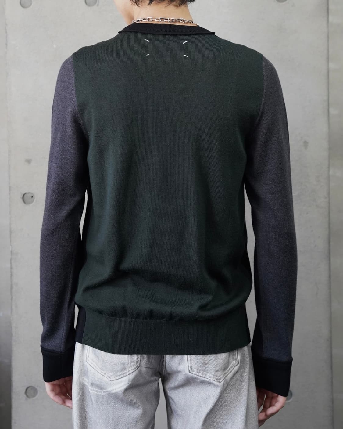 정품 마르지엘라 아카이브 배색 스티치 니트 남여공용 상품이미지2