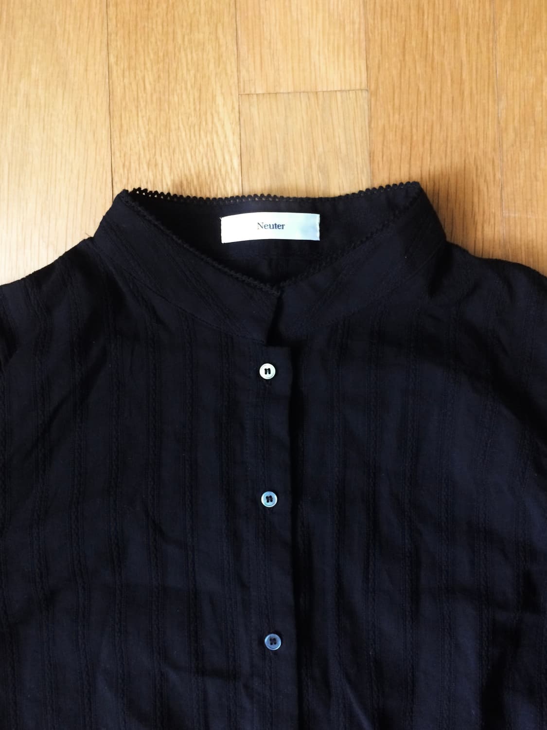 Mandarin Collar Blouse (black) 상품이미지3