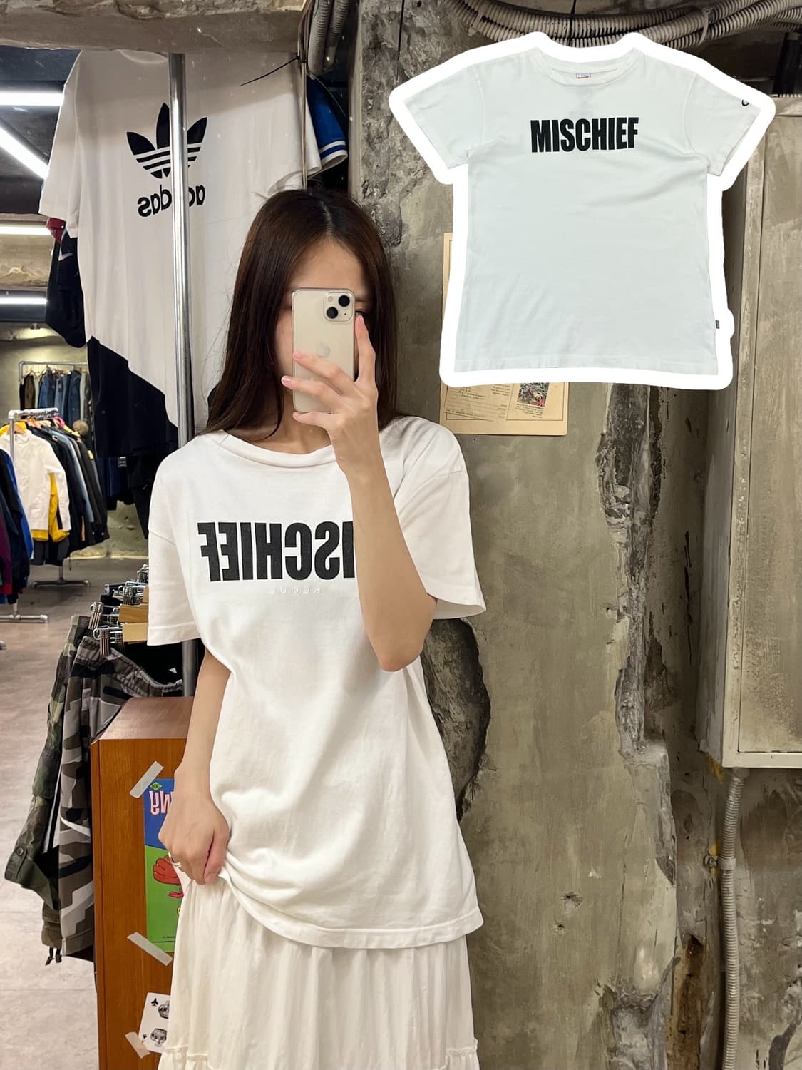 미스치프 반팔티 화이트 #csz854 상품이미지1