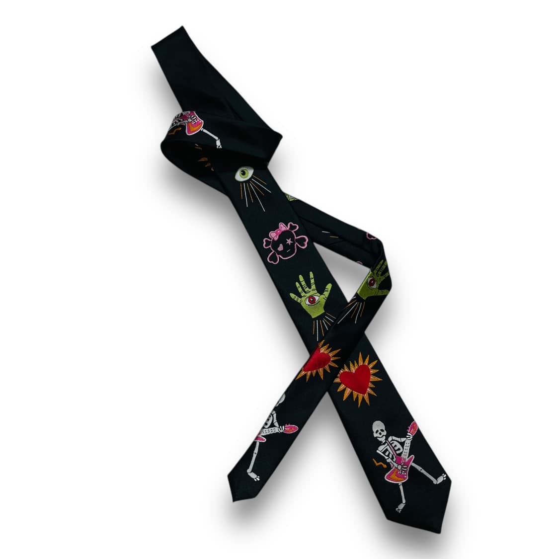Zombie Skeleton Handmade Black Tie 상품이미지2