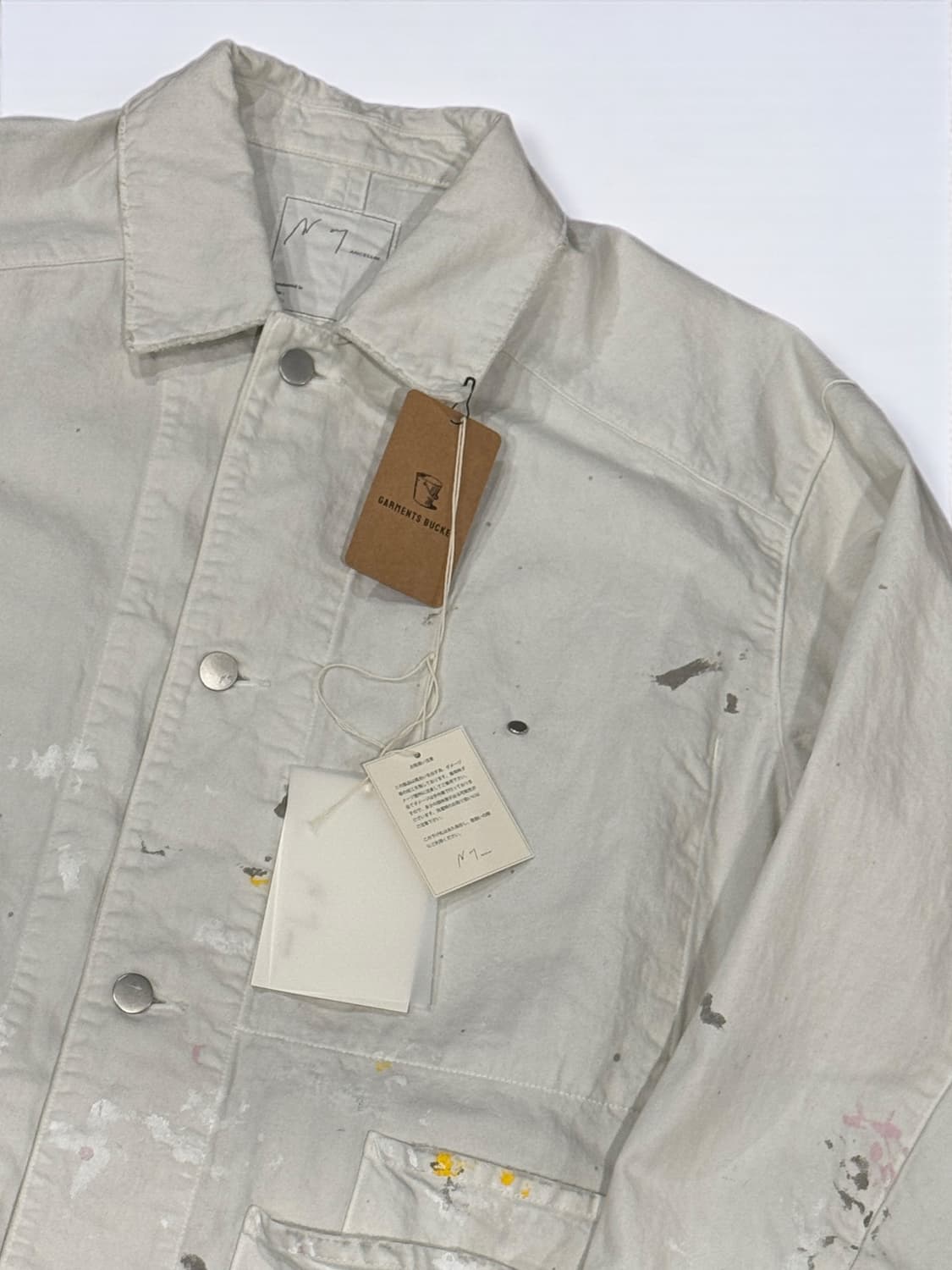 안셀름 페인티드 데님 커버올 화이트 상품이미지3