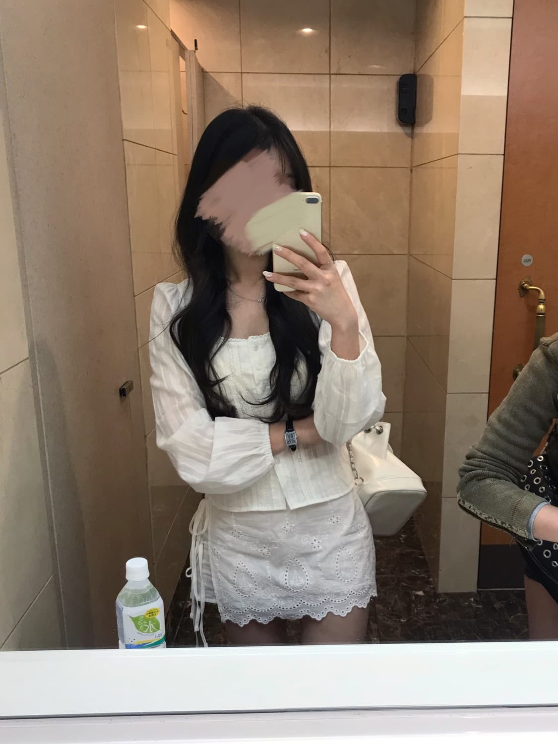 셔링 화이트 보헤미안 블라우스 셋업 상품이미지3