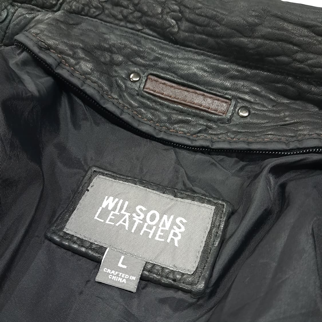 CL642 L 윌슨레더 90s 페블 그레인 소가죽 블랙 자켓 아우터 상품이미지4