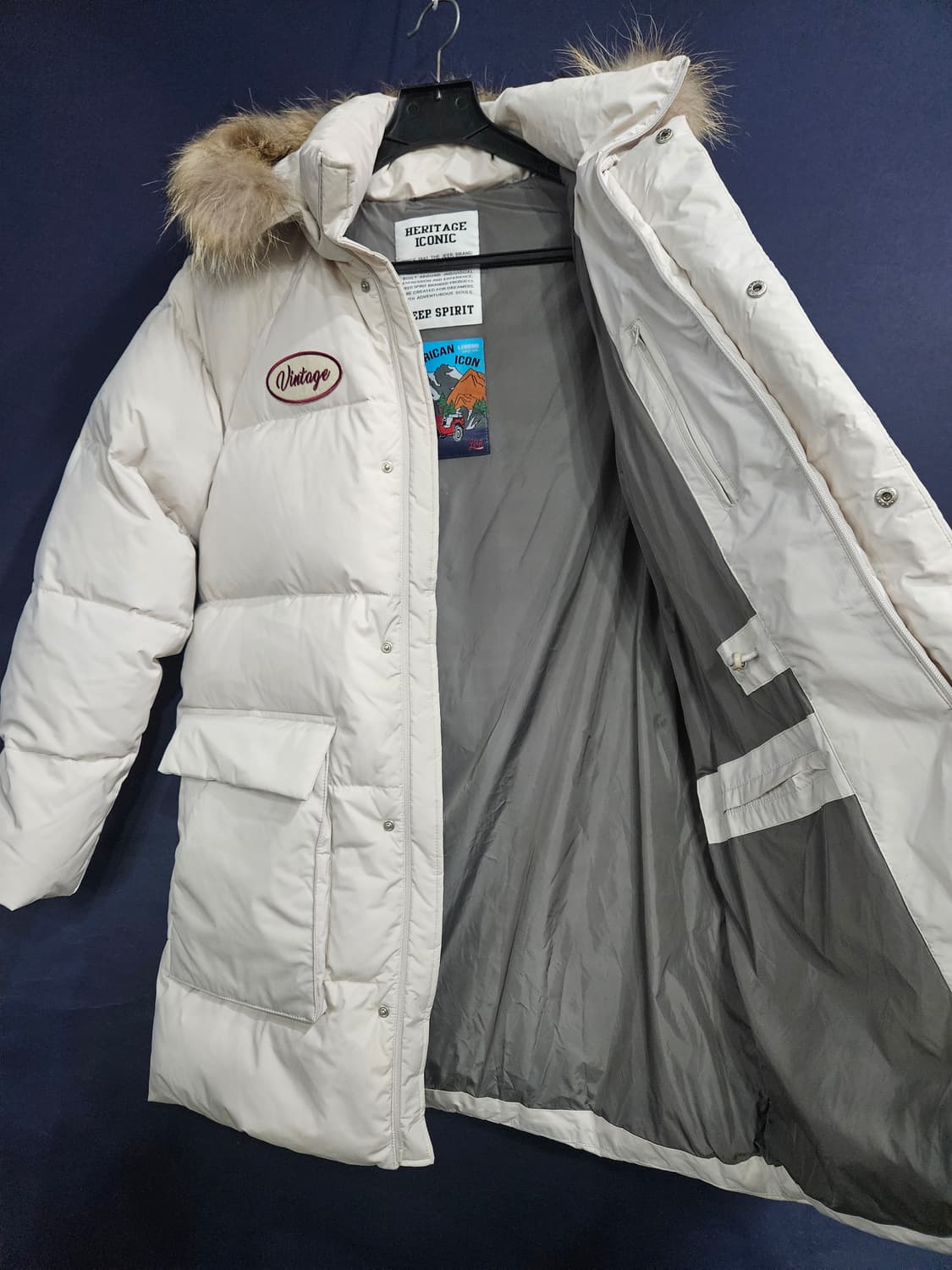 지프 아이보리컬러 남성 95~100 덕다운 패딩  상품이미지8