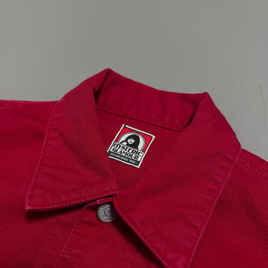 히스테릭글래머 버건디컬러 니트 집업 패치 코튼 트러커 자켓 상품이미지3