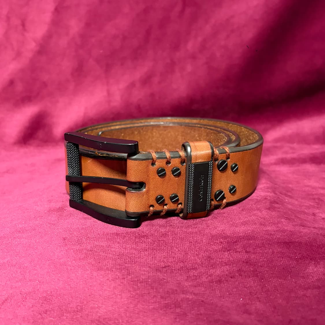 캘빈클라인 솔리드 브라운 레더 벨트 상품이미지1