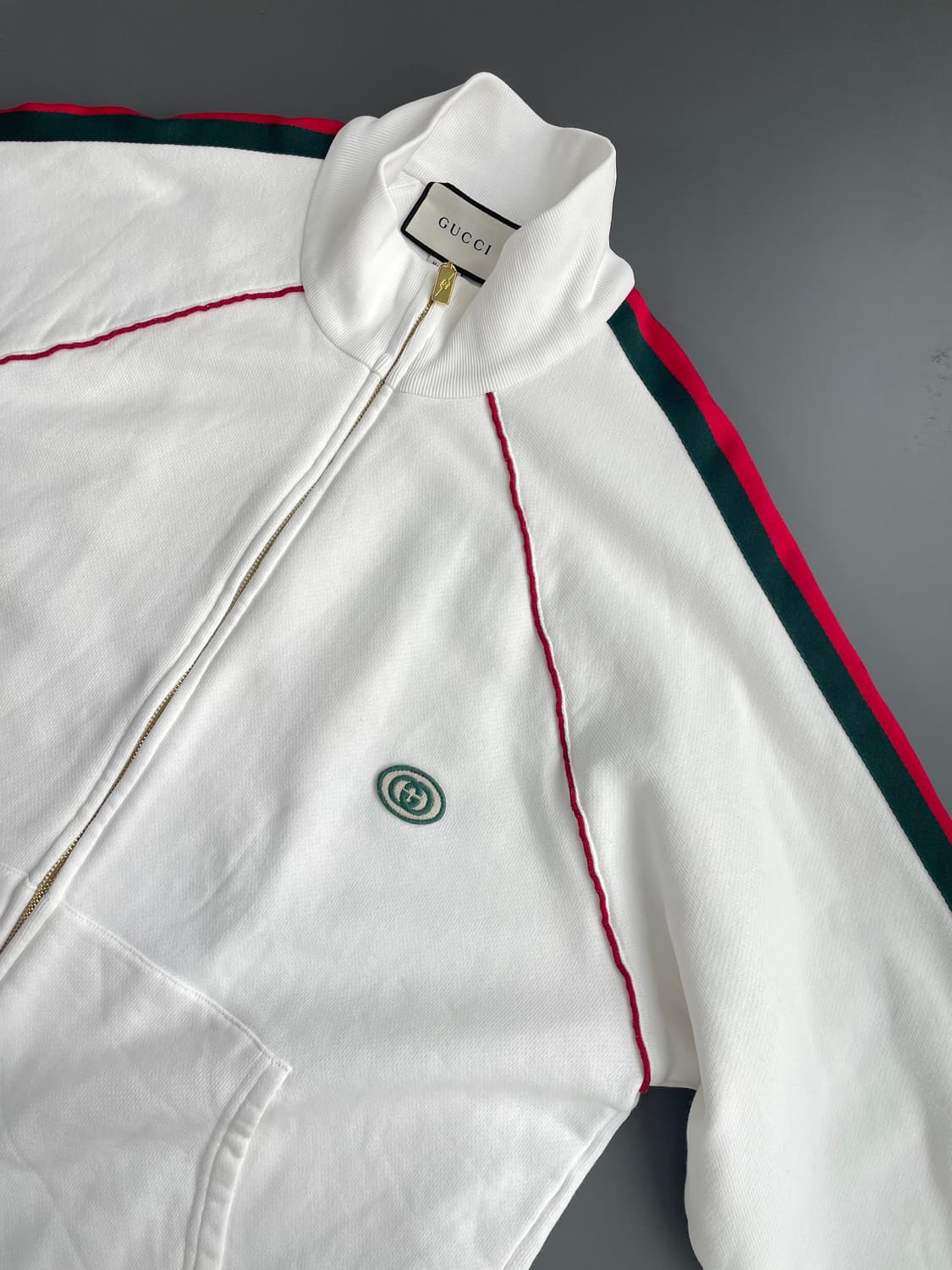 [L] GUCCI 구찌 웹 스트라이프 코튼 스웨트셔츠 집업 자켓 상품이미지3