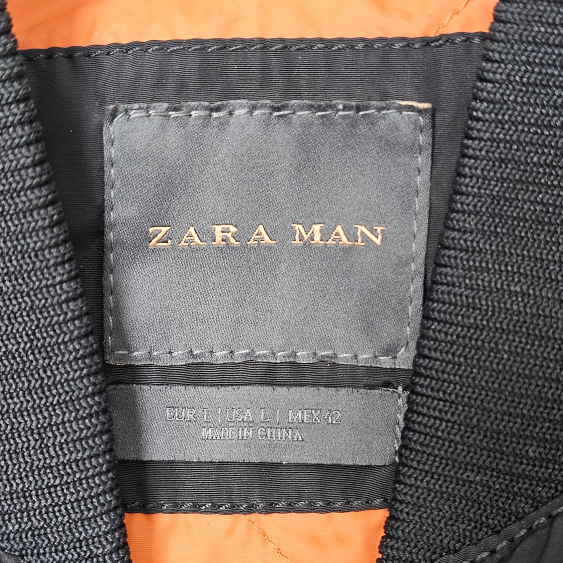 L 자라 ZARA 남자 블랙 MA-1 봄버 자켓 상품이미지3