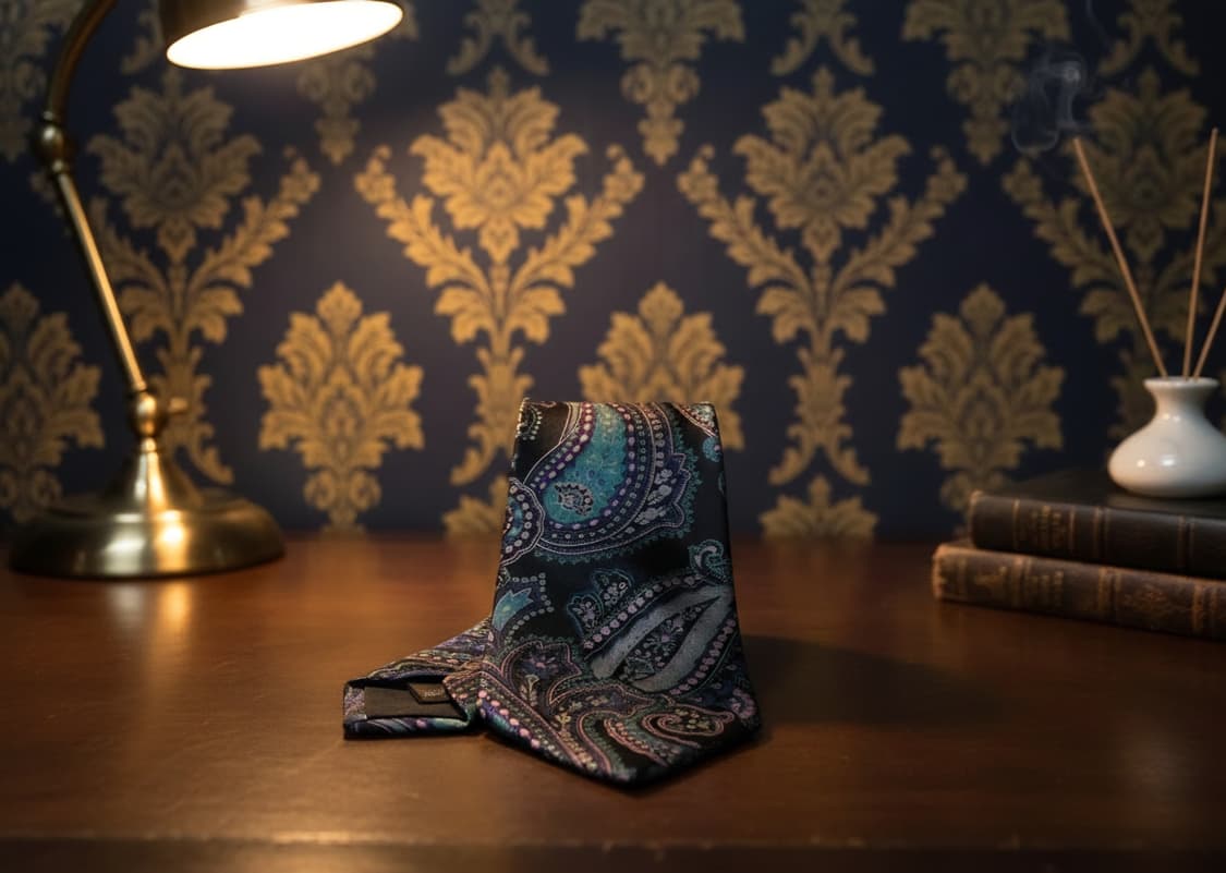 [GIVENCHY] 지방시 젠틀맨 실크 100% 페이즐리 넥타이 상품이미지4