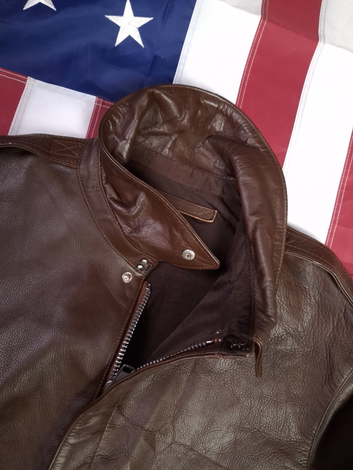 새제품급 오리지날 일본 HORN WORKS 미공군A-2 리얼레더 항공자켓 상품이미지6