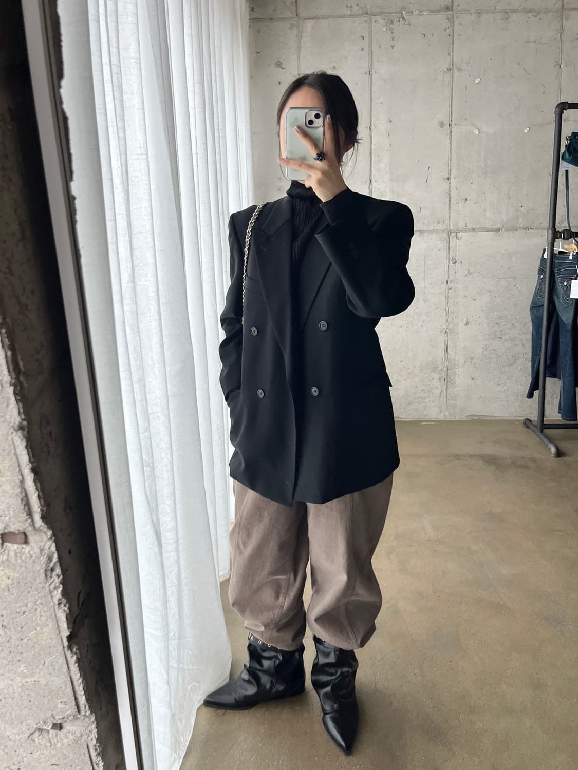 더블브레스트 블레이저 블랙 상품이미지3