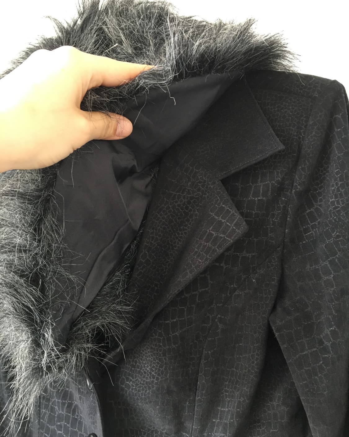 Fur trimming python mood jaacket 상품이미지6