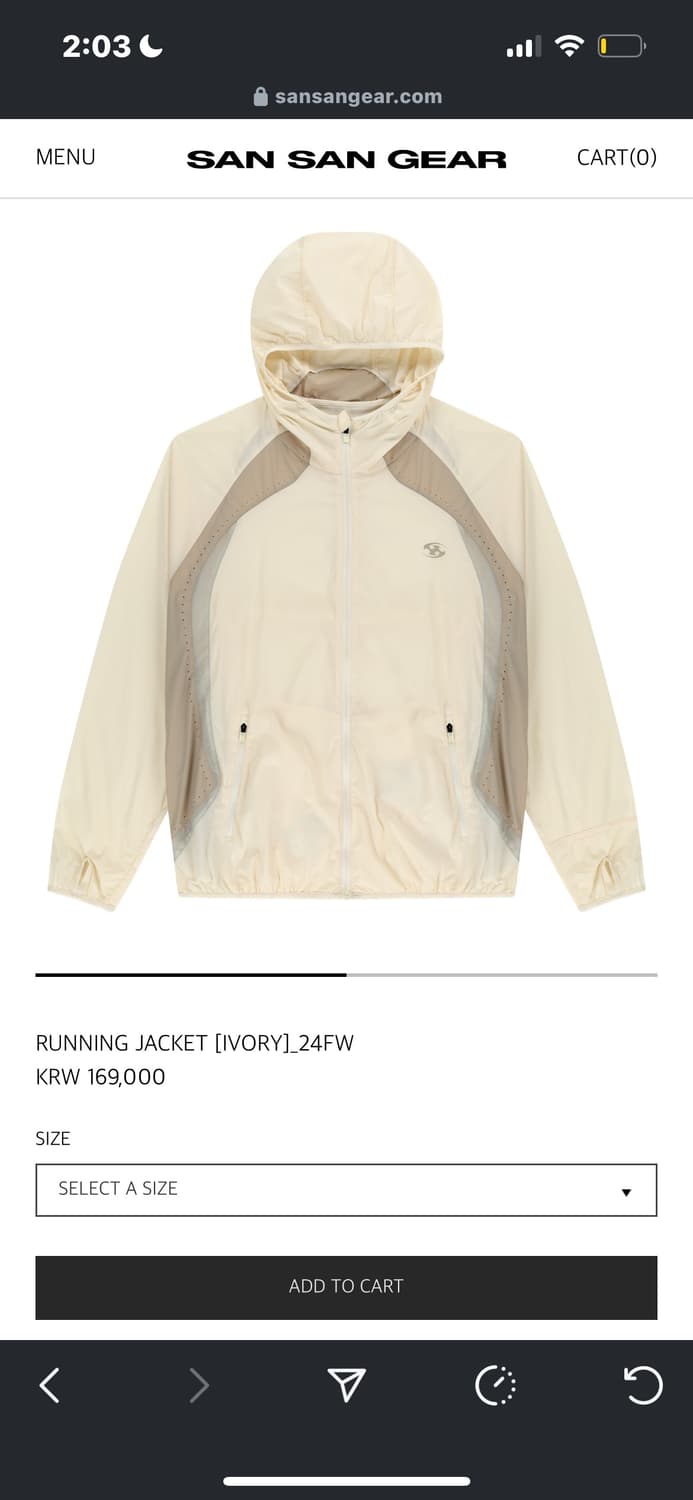 sansangear/ RUNNING JACKET [IVORY](2) 상품이미지1