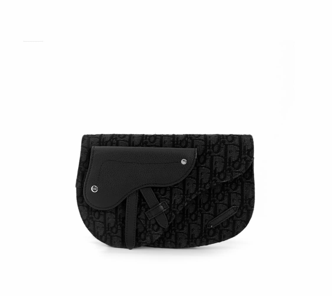DIOR 디올 남성 오블리크 자카드 메신저 새들백 파우치 크로스백 블랙 상품이미지1