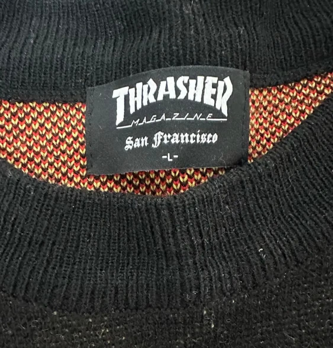 트레셔 자카드 플레임 로고 니트 L 상품이미지2