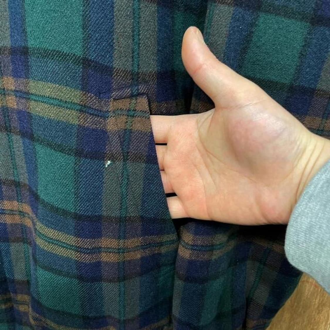 90's 라코스테 체크 블루종 자켓 (L)  상품이미지4