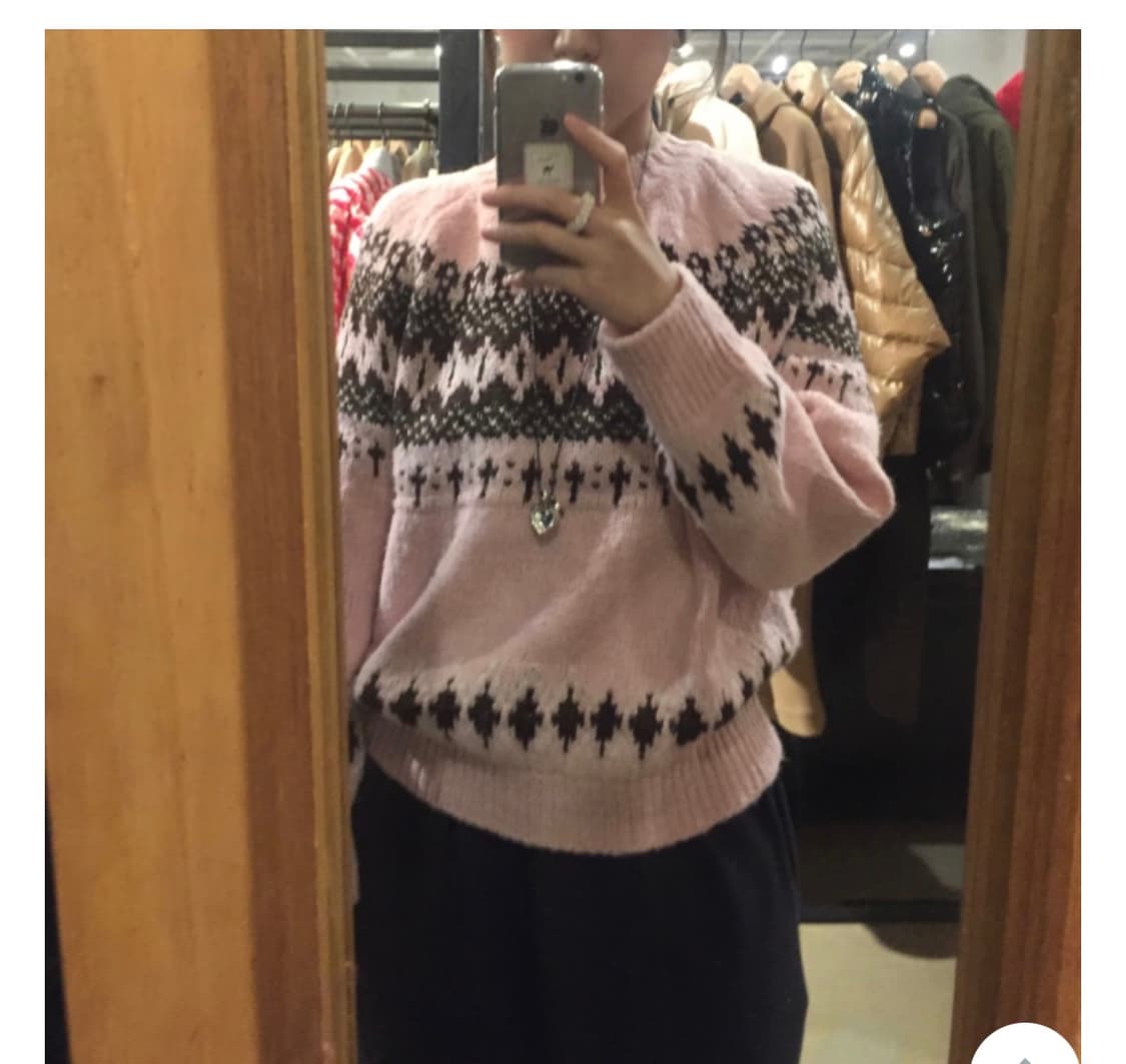 숏 빈티지 눈꽃니트 상품이미지1