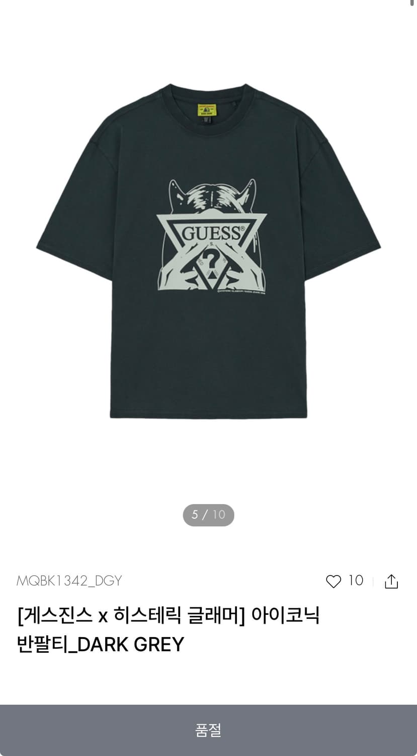 [XL] 히스테릭글래머 x 게스 아이코닉 반팔 상품이미지1