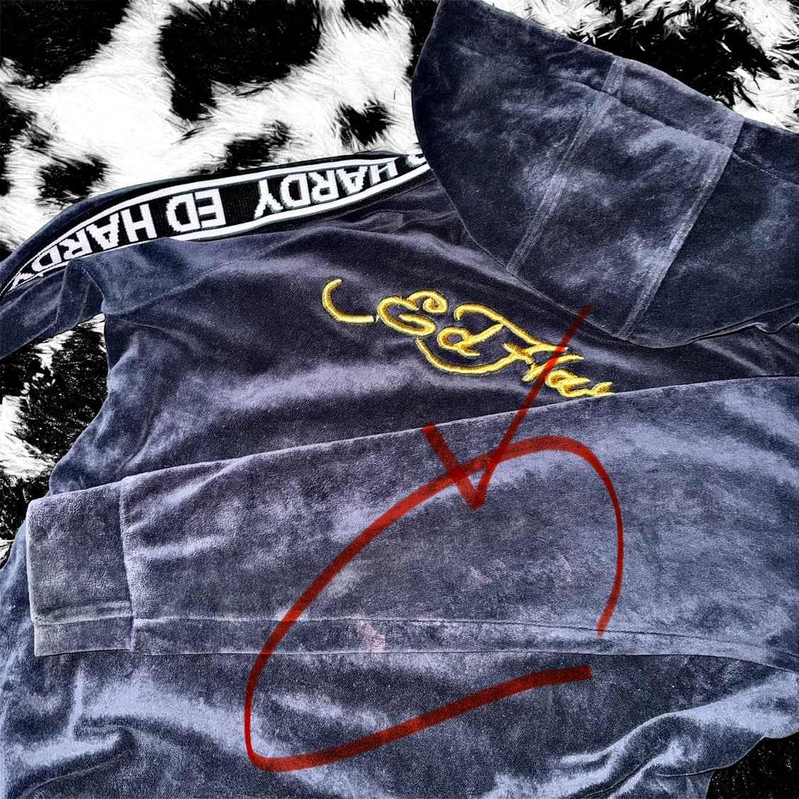 Ed hardy tiger velvet hoodie 상품이미지4