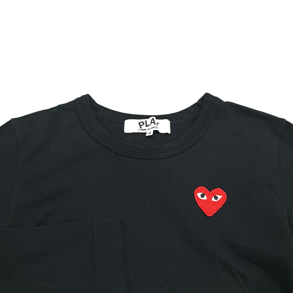 CN708 S 꼼데가르송 플레이 레드 하트 로고 긴팔 티셔츠 상품이미지3