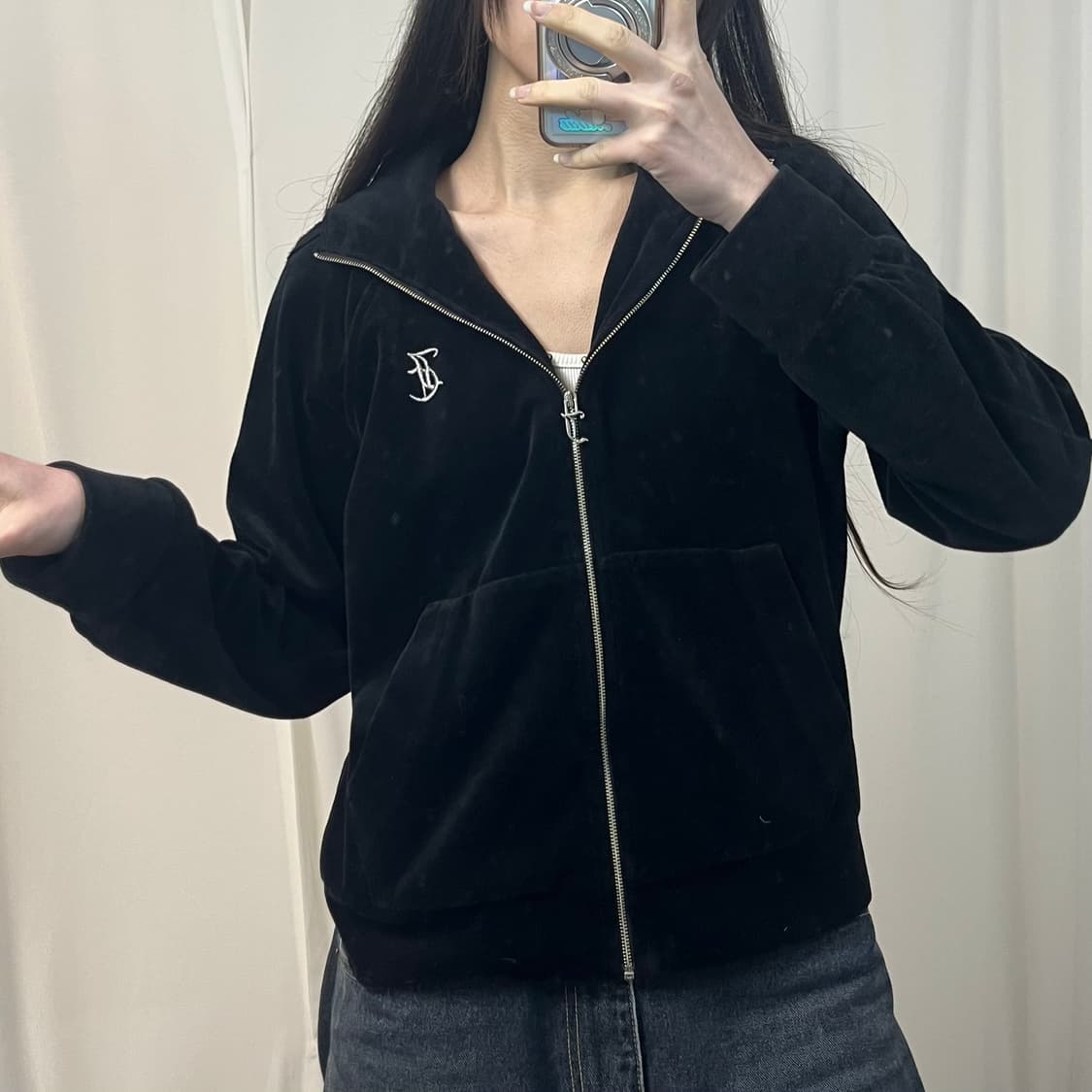 Juicy Couture velvet zip-up hoodie  상품이미지2