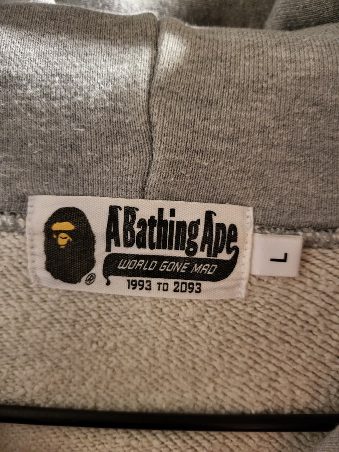 [L]베이프 그레이 후드티 상품이미지5