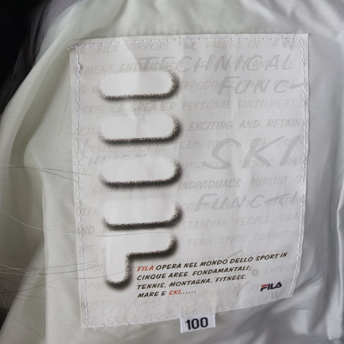 FILA 벨트 퀼팅 퍼 후드 패딩 L 상품이미지5