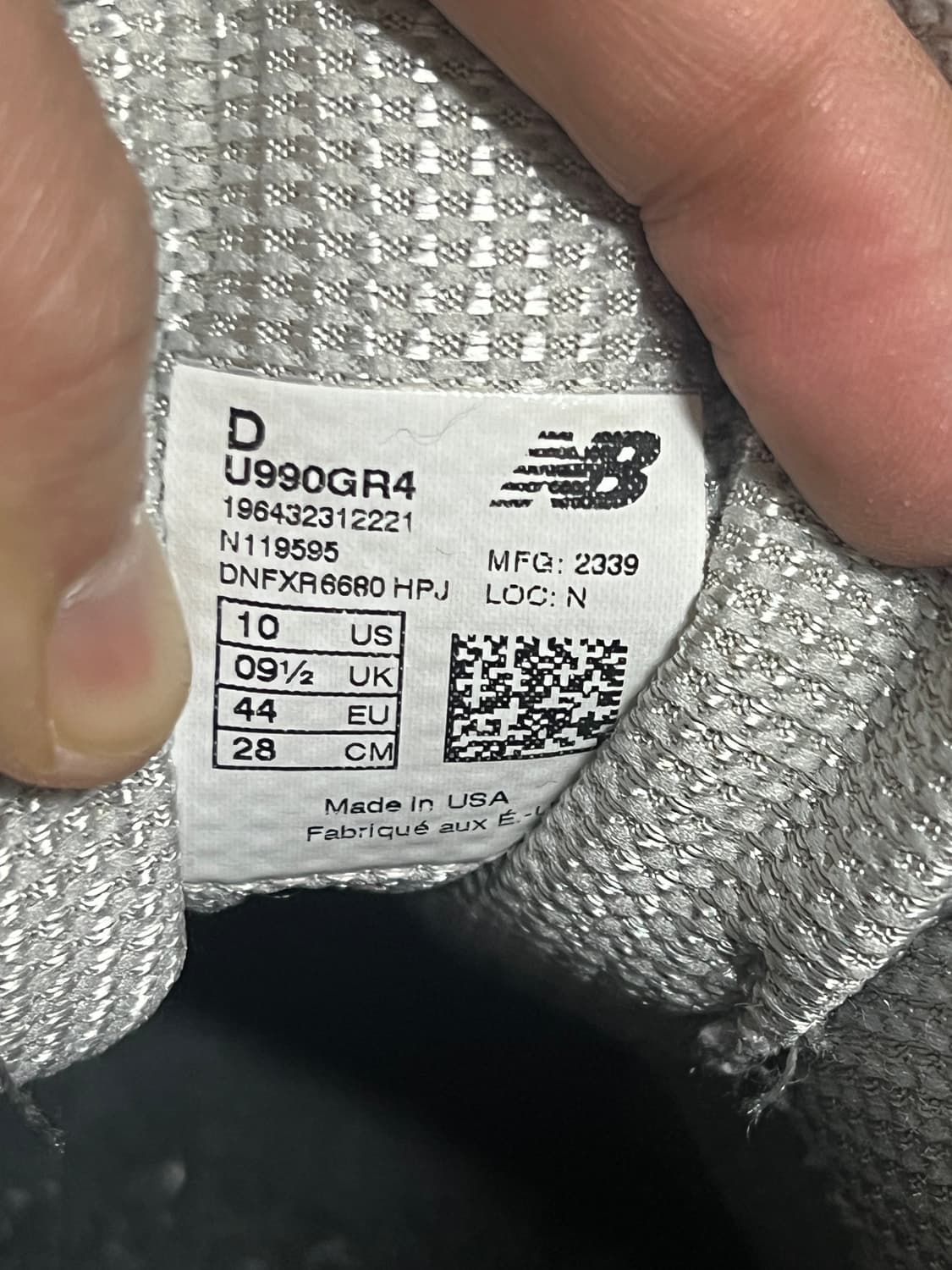 [280] 뉴발란스 990v4 메이드 인 USA 그레이 실버 상품이미지5