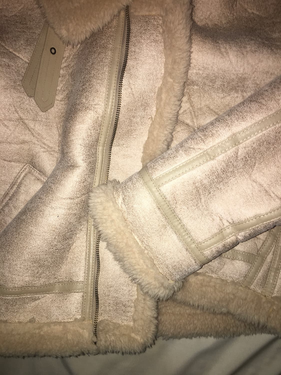 아이보리 무스탕 자켓 상품이미지5