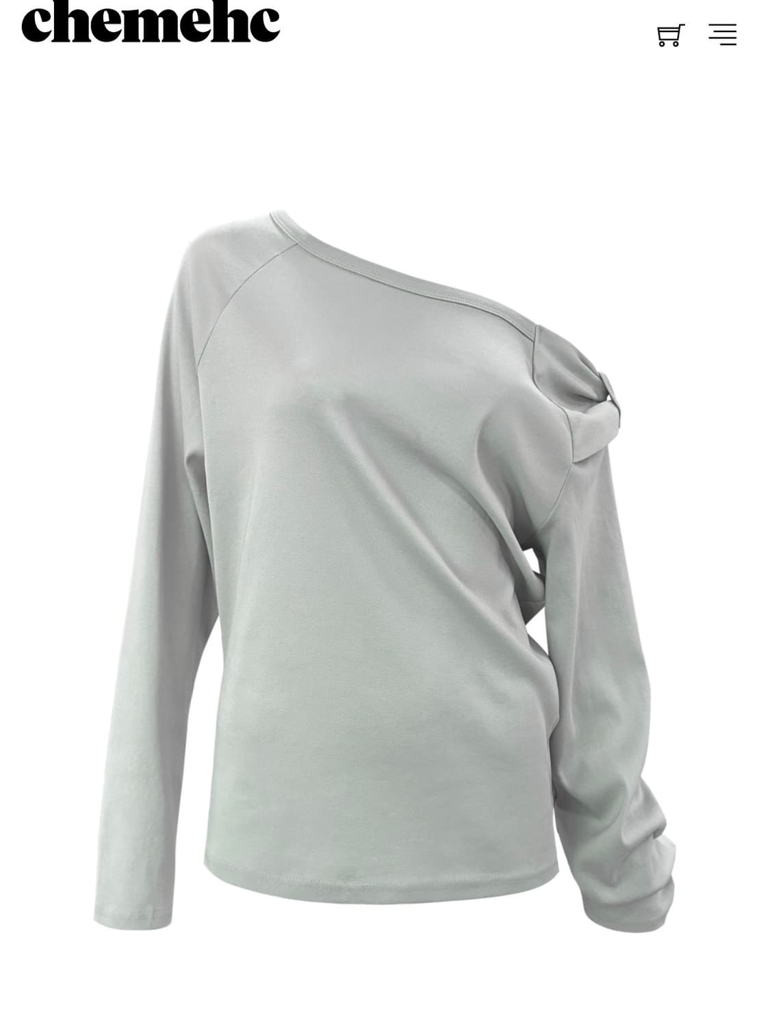 체메씨 BOW ONE-SHOULDER LONG SLEEVE 상품이미지1