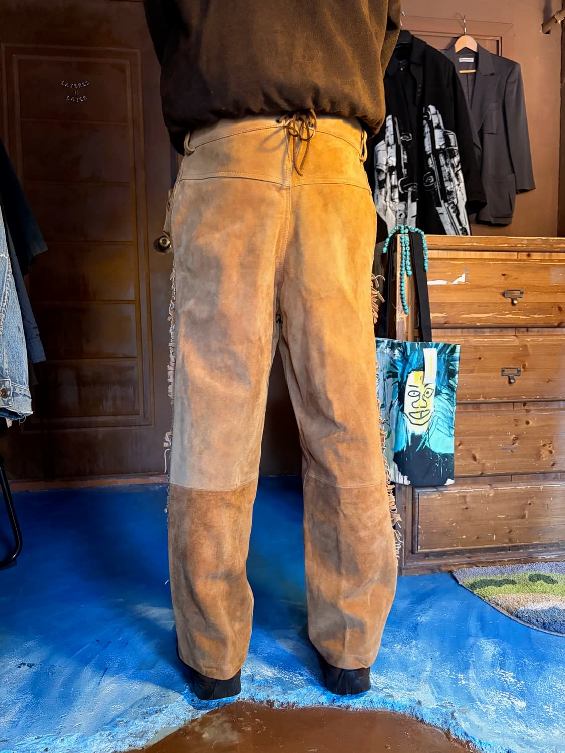 VINTAGE SUEDE LEATHER WESTERN PANTS 상품이미지4