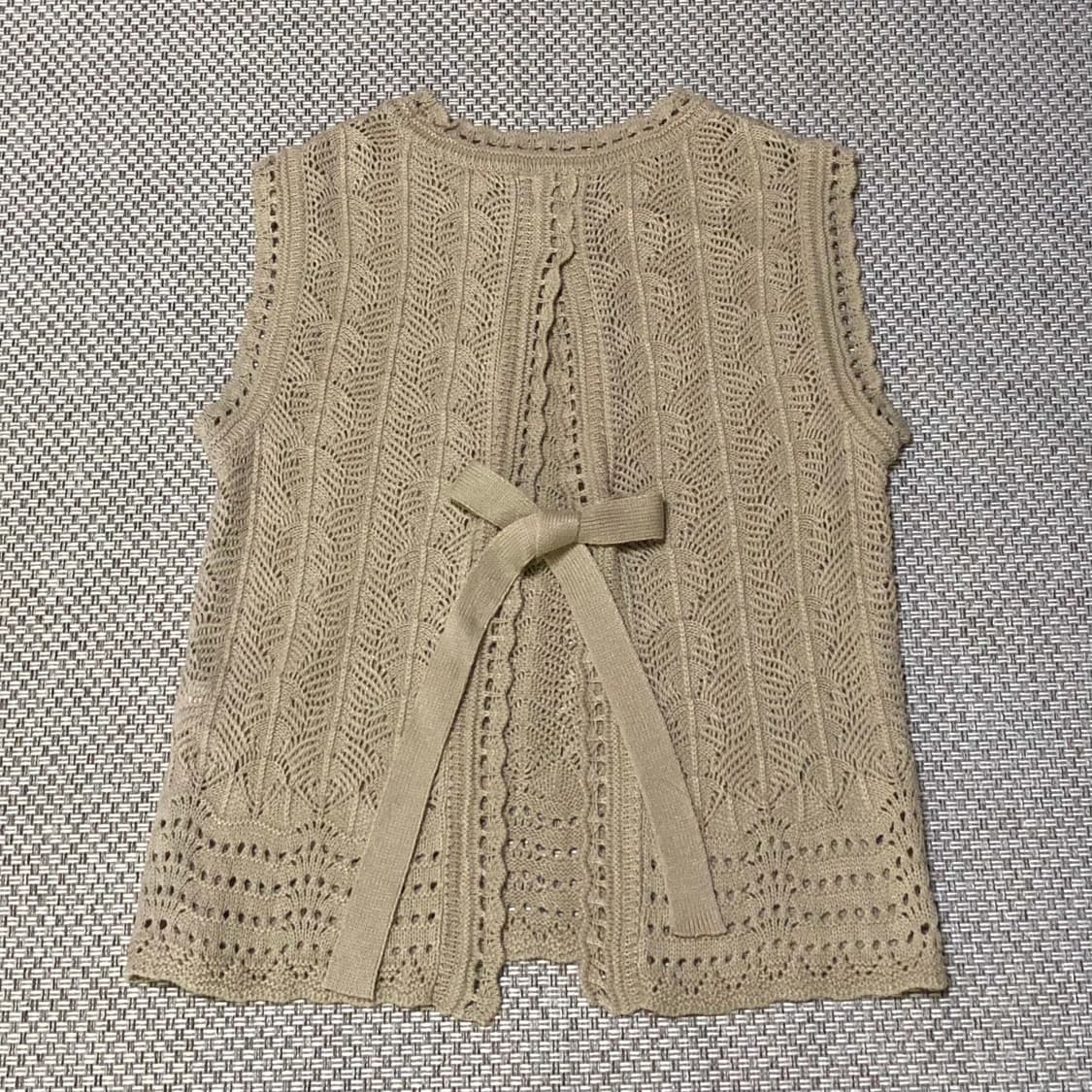 더블슬릿 펀칭 니트베스트 상품이미지2