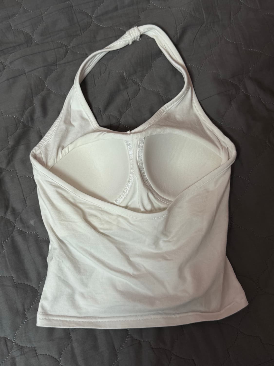 블랙업 베이직 캡내장 홀터넥 나시 화이트 상품이미지6