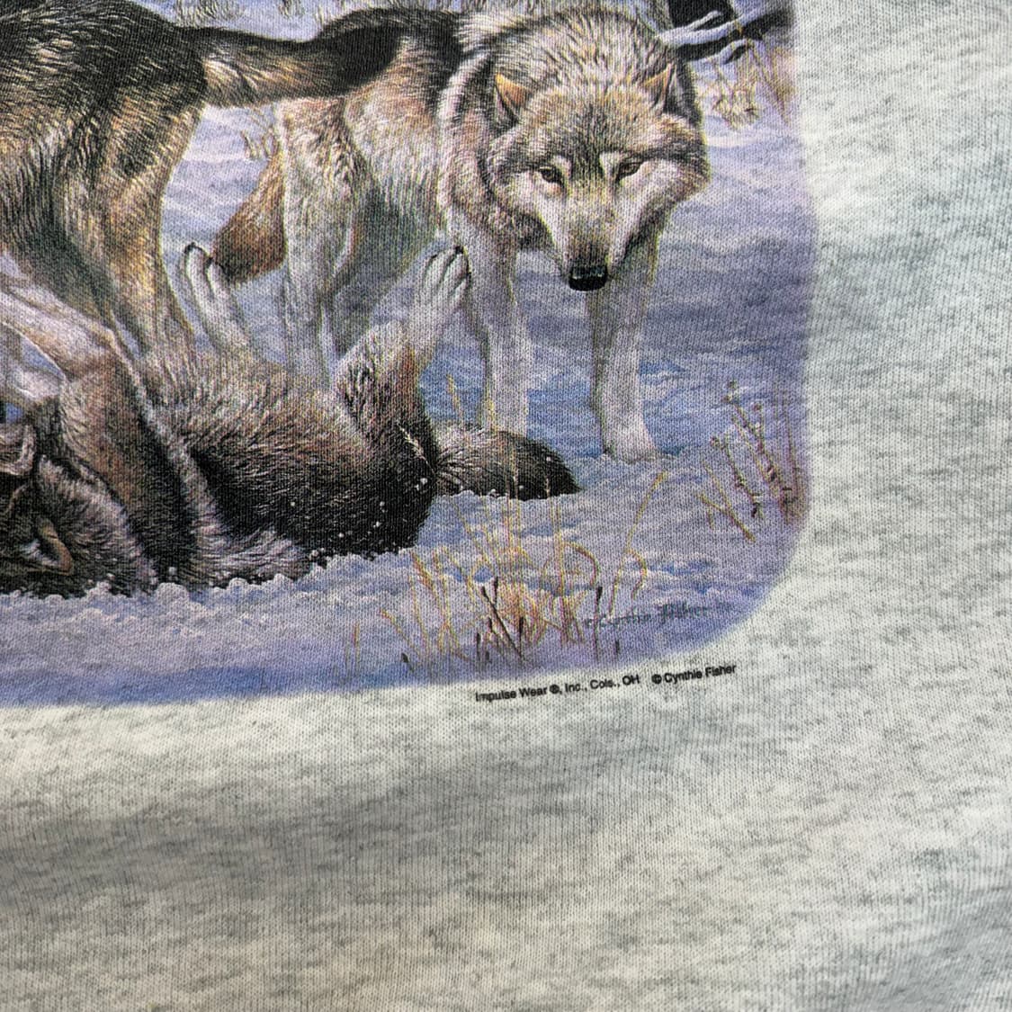 90s 프룻오브더룸 늑대무리 스웻셔츠 맨투맨 made in USA (L) 상품이미지3