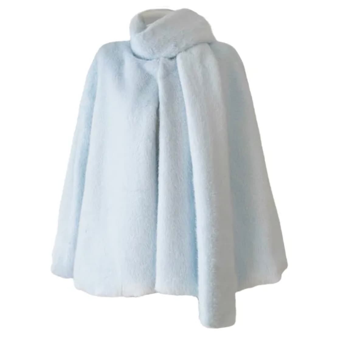 머플러 케이프 코트 블루 상품이미지1