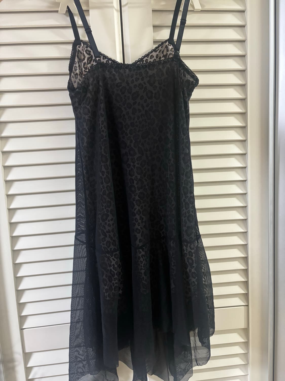 휠라 블랙 레오파드 메쉬 슬립 드레스 상품이미지3