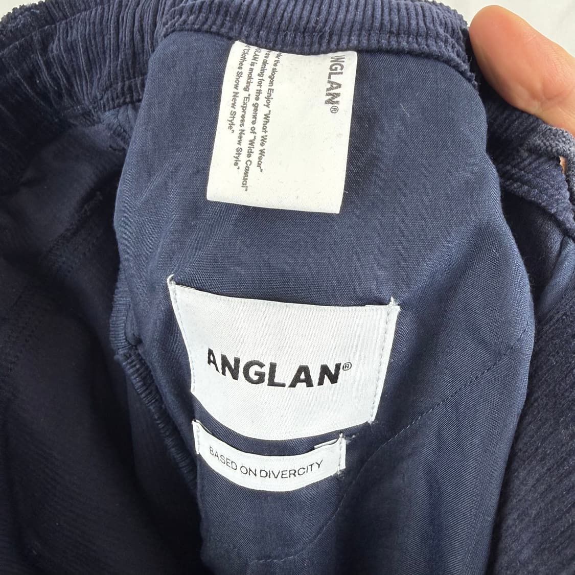 (F) 앵글런 코듀로이 벌룬 팬츠 네이비 상품이미지5