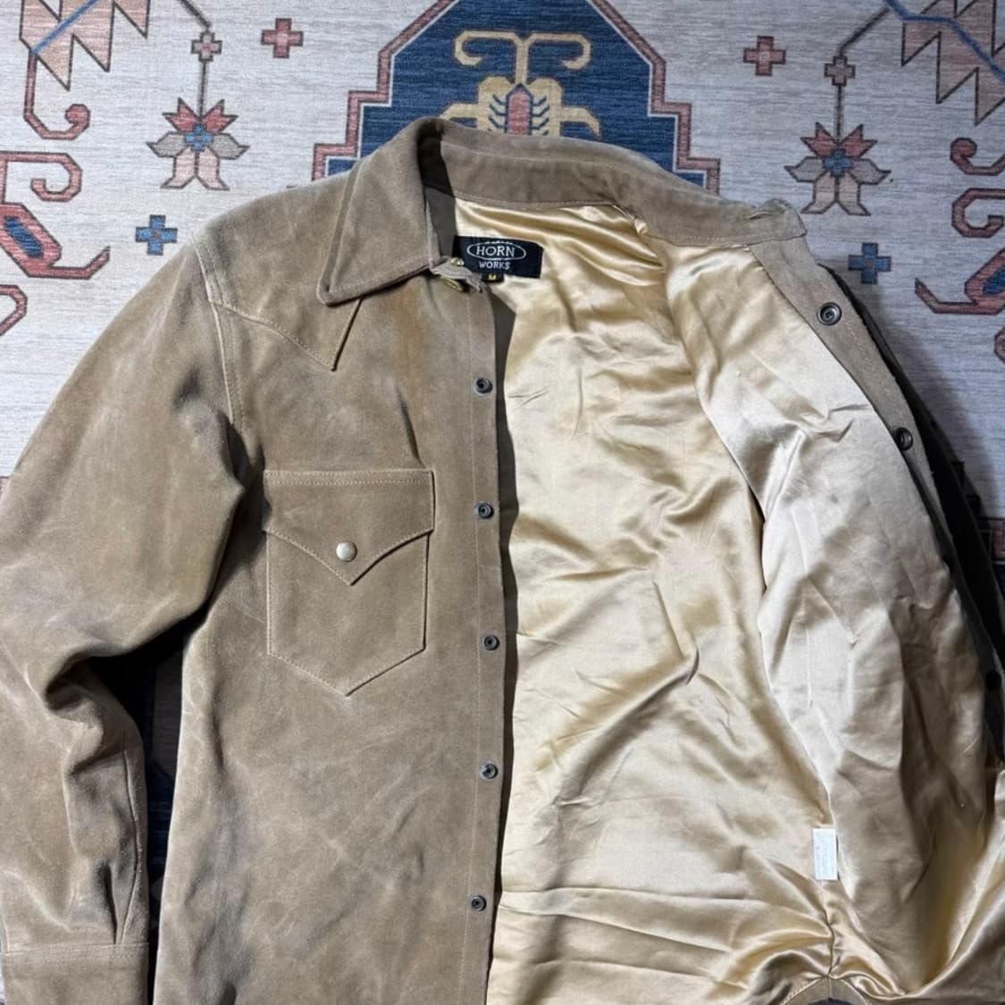 HORN WORKS 재팬 메이드 헤비 스웨이드 카우하이드 셔츠 자켓 상품이미지4
