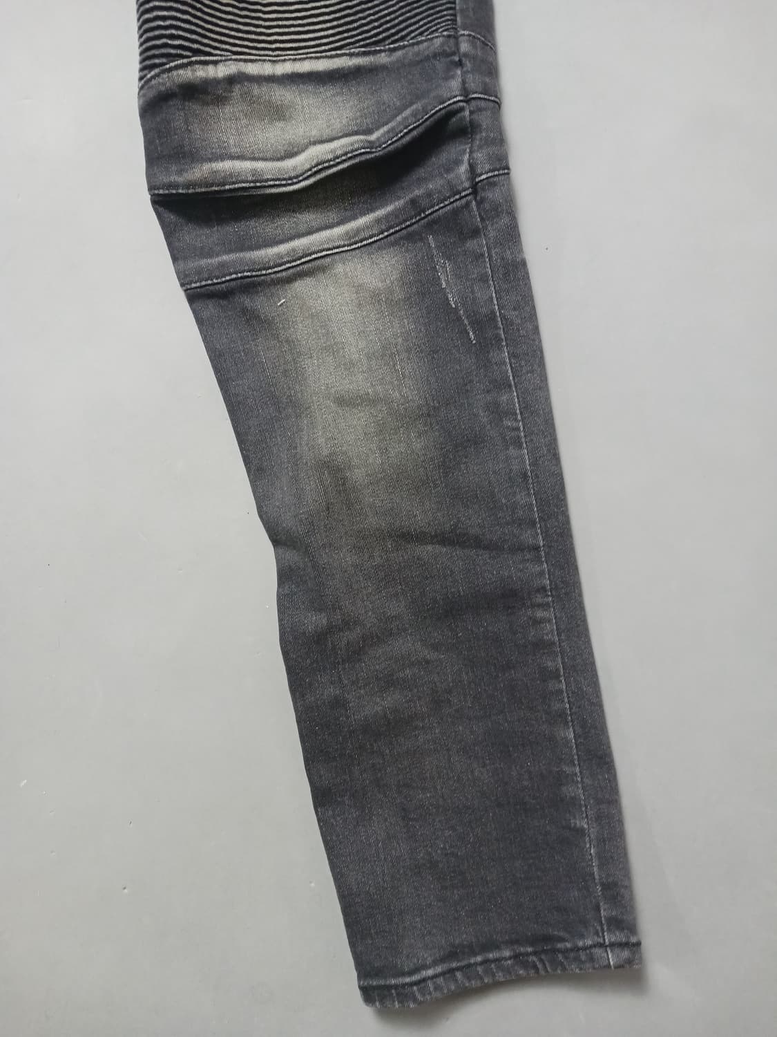 [34] 발망 데미지 워싱 블랙 바이커진 청바지 상품이미지5