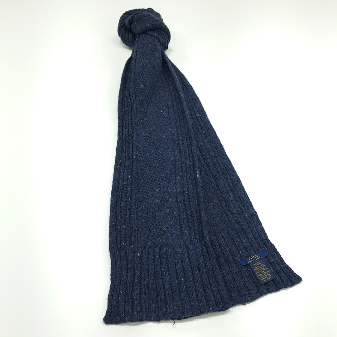 MX152 폴로 랄프로렌 로얄네이비 멜란지 울 니트 목도리 머플러 상품이미지3